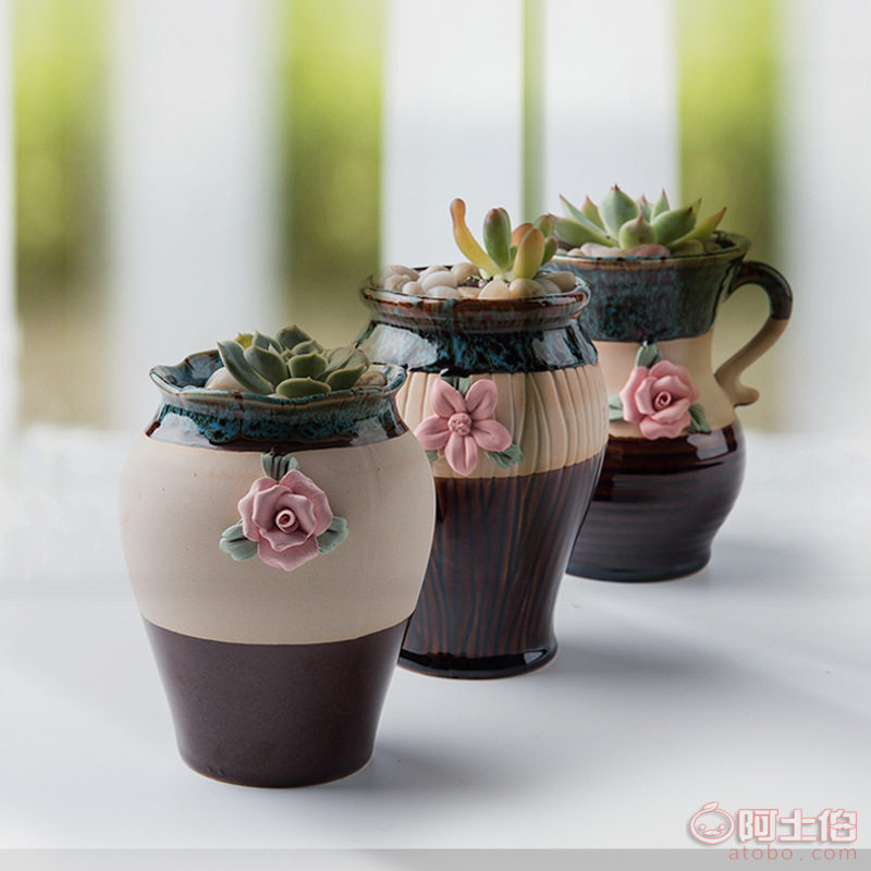 【瓷之星廠家直批創意陶瓷窯變迷你五彩瓷花盆觀園藝家居擺件多肉花盆】德化縣瓷之星陶瓷廠 - 產品庫