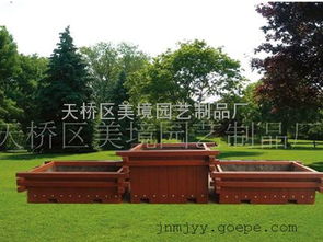 濟南天橋區美境景觀花箱HX-002 防腐木花箱專業制造與園藝應用
